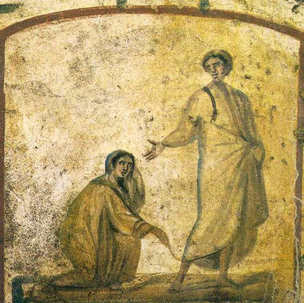 شفای یک زن، فرسکو، در گور دخمه گور دخمه مارسلینوس و پیتر